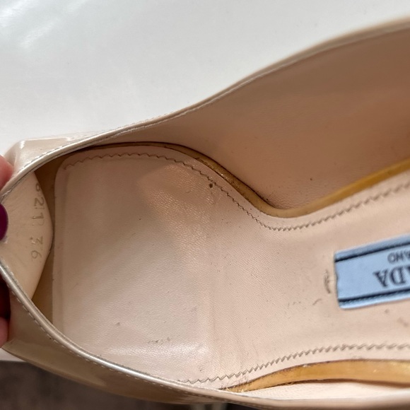 PRADA Nude Patent Leather Platform Peep Toe Pumps – Size 36, Made in Italy - Picture 5 of 5